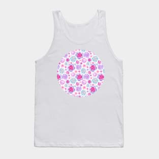 Pink and Purple Flowers Pattern Tank Top